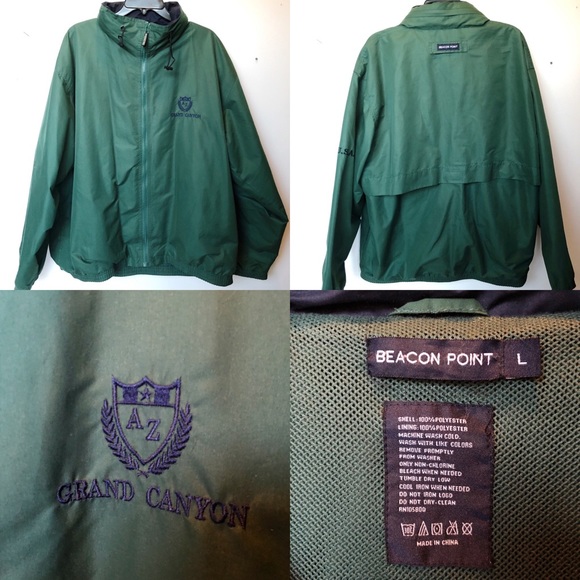 Beacon Point Jackets & Coats Green Beacon Point Mens Large Windbreaker Poshmark
